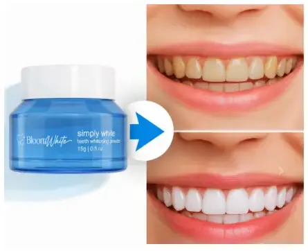 Bloom White Whitening Powder Before after