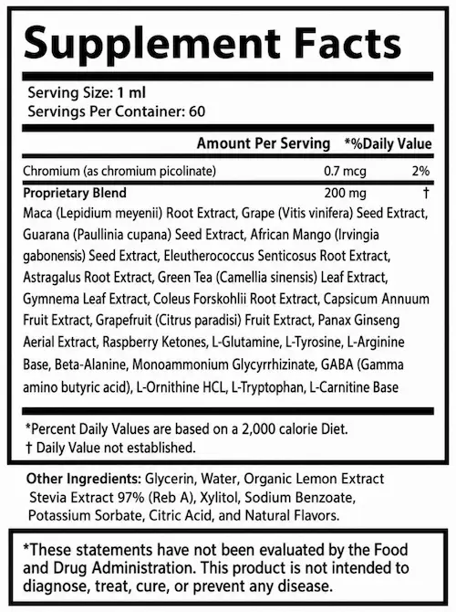 LeanBurn-Drops-Supplement-Facts