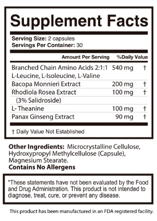 Memopezil Supplement facts